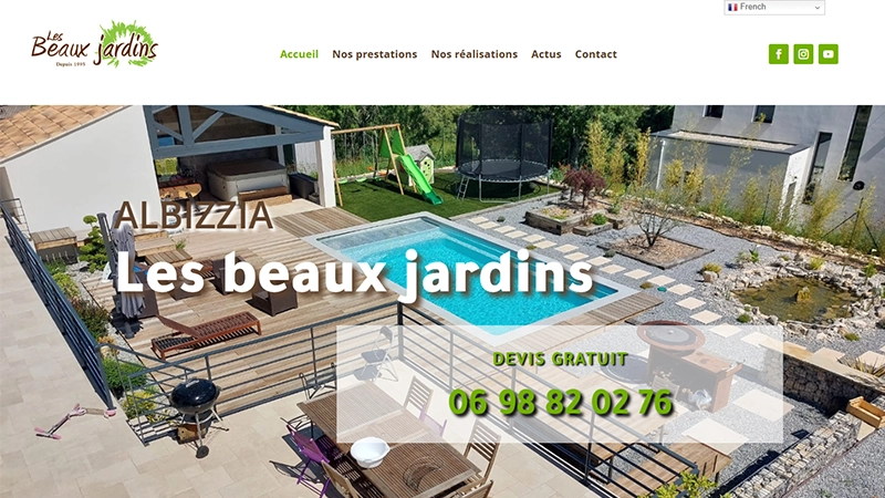 Refonte site internet d'Albizzia Les Beaux Jardins - Une création AES Communication Refonte site internet d'Albizzia Les Beaux Jardins - Une création AES Communication